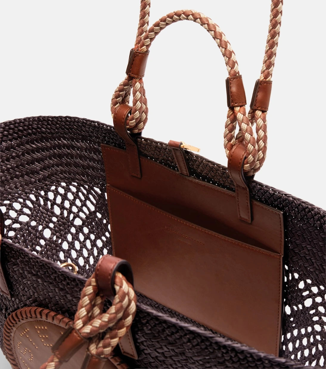 Stella McCartney - Logo Large raffia basket bag