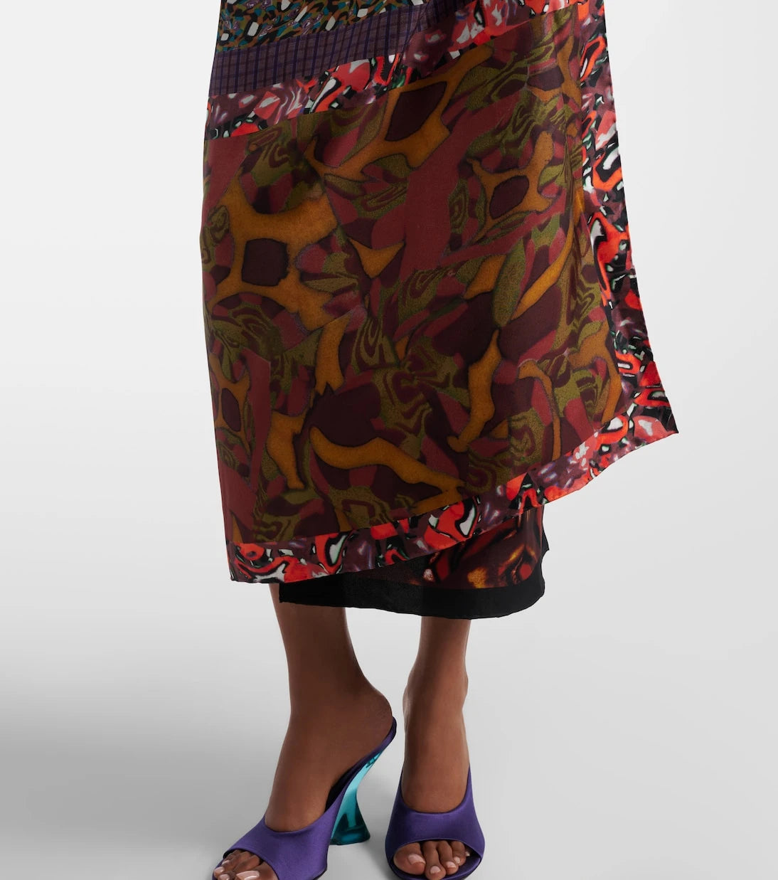 Dries Van Noten - Scarfy printed silk wrap skirt
