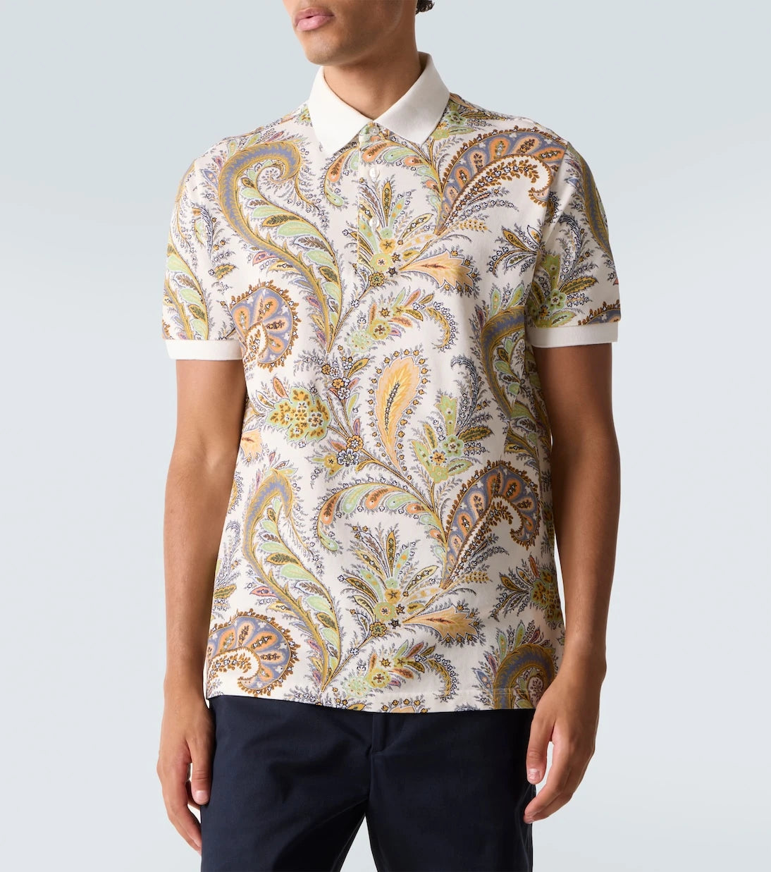 Etro - Paisley cotton piqué polo shirt