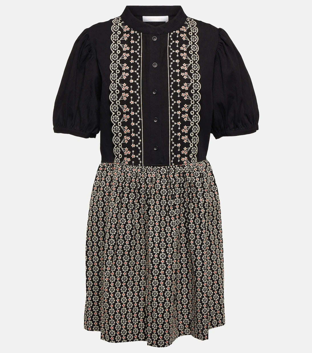 See By Chloé - Floral embroidered cotton minidress