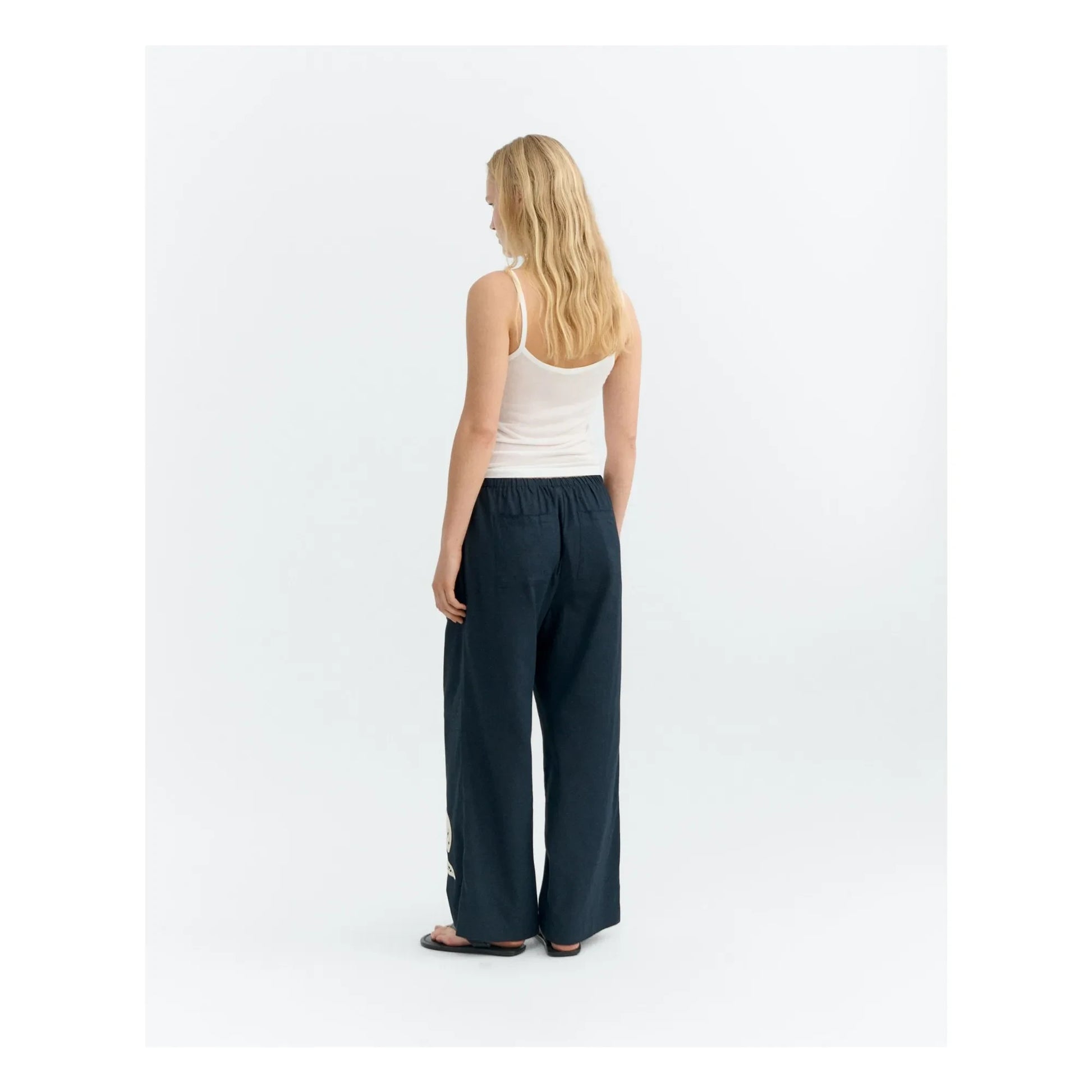 Thinking Mu - Brigitte Fish organic cotton pants | Navy blue