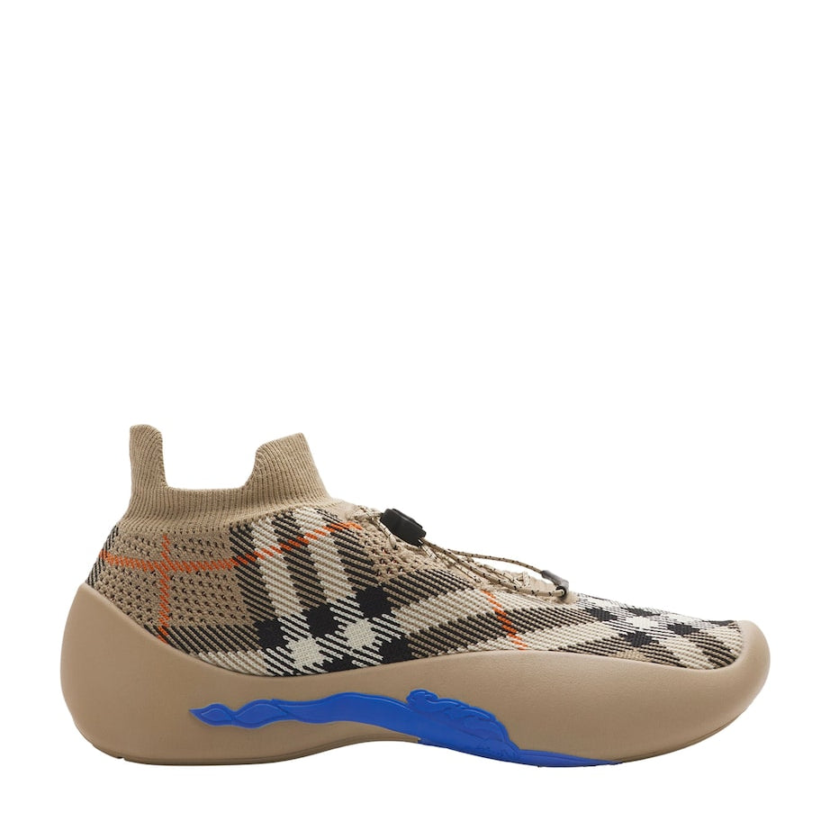 Beige Knit Check Neptune Sneakers