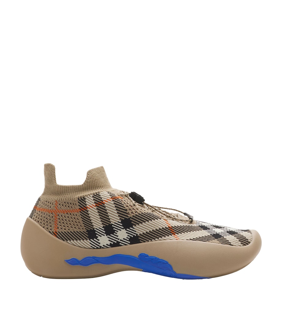 Beige Knit Check Neptune Sneakers