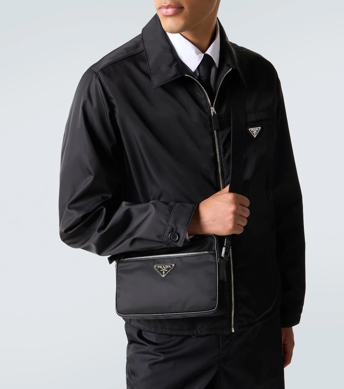 Prada - Re-Nylon and leather shoulder bag