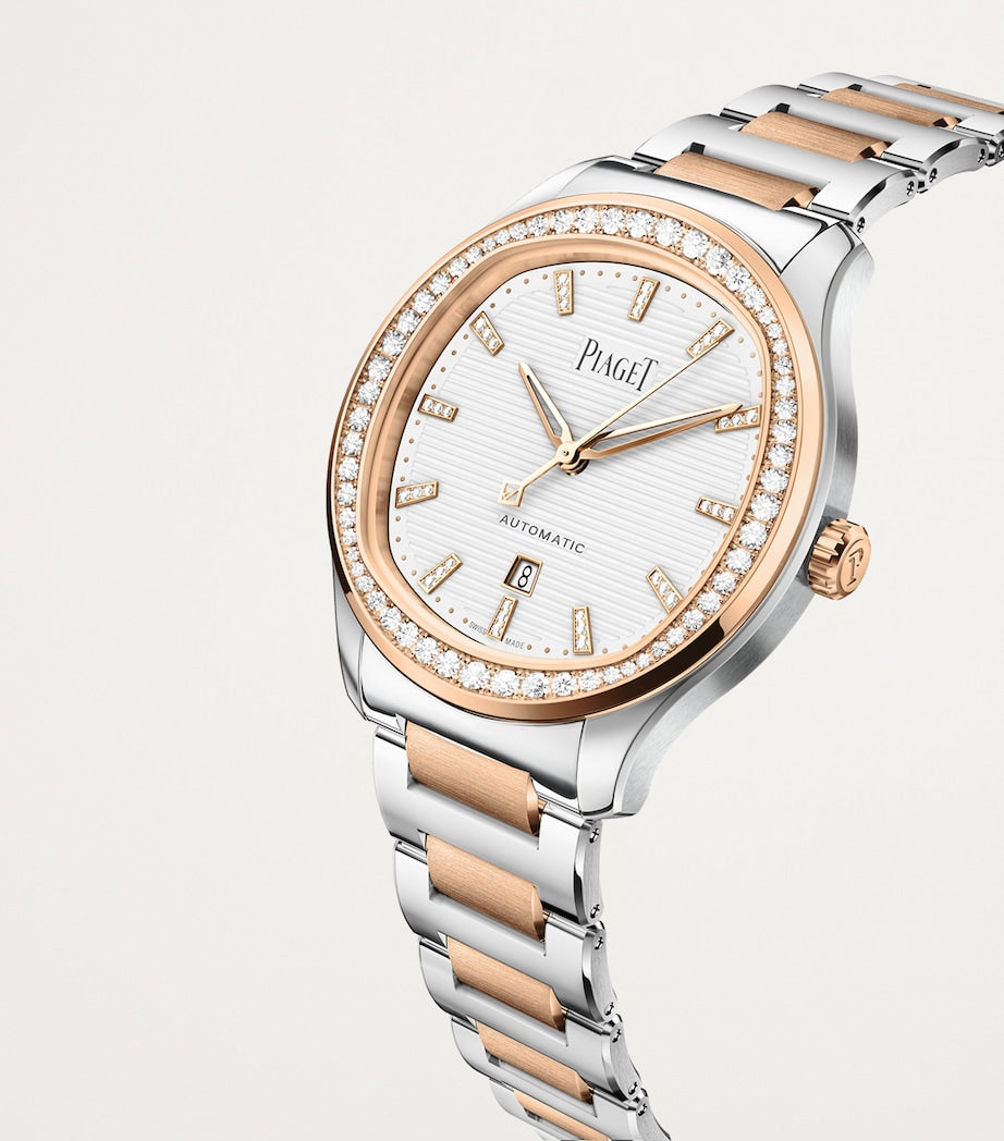 Piaget Rose Gold and Steel Polo Date Watch 36mm