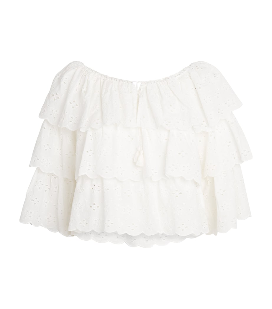 Ivory Cotton Broderie Caserta Top