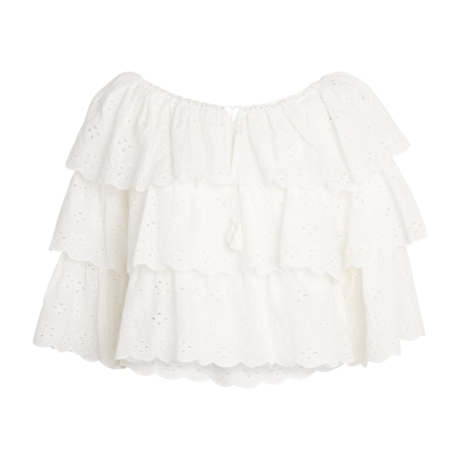 Ivory Cotton Broderie Caserta Top