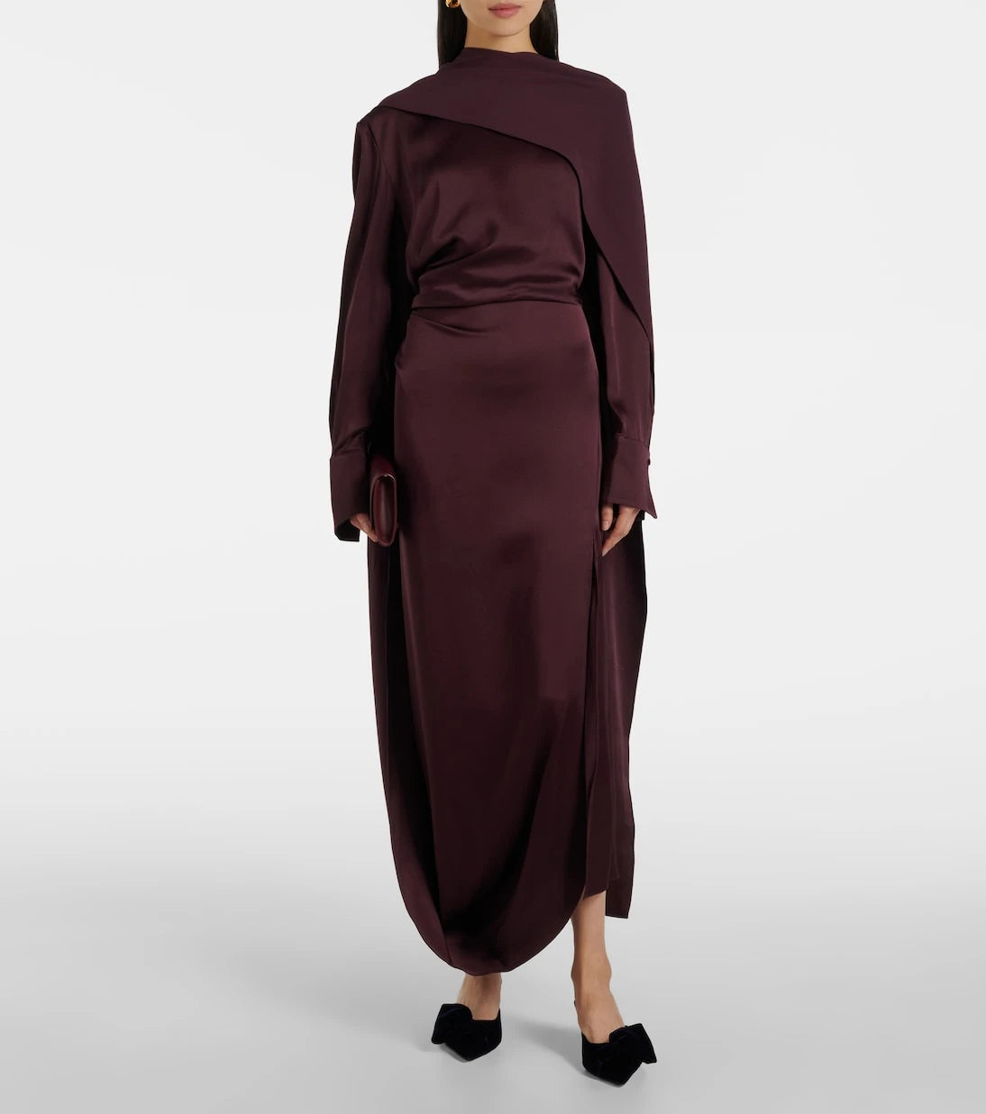 Erdem - Draped satin midi dress