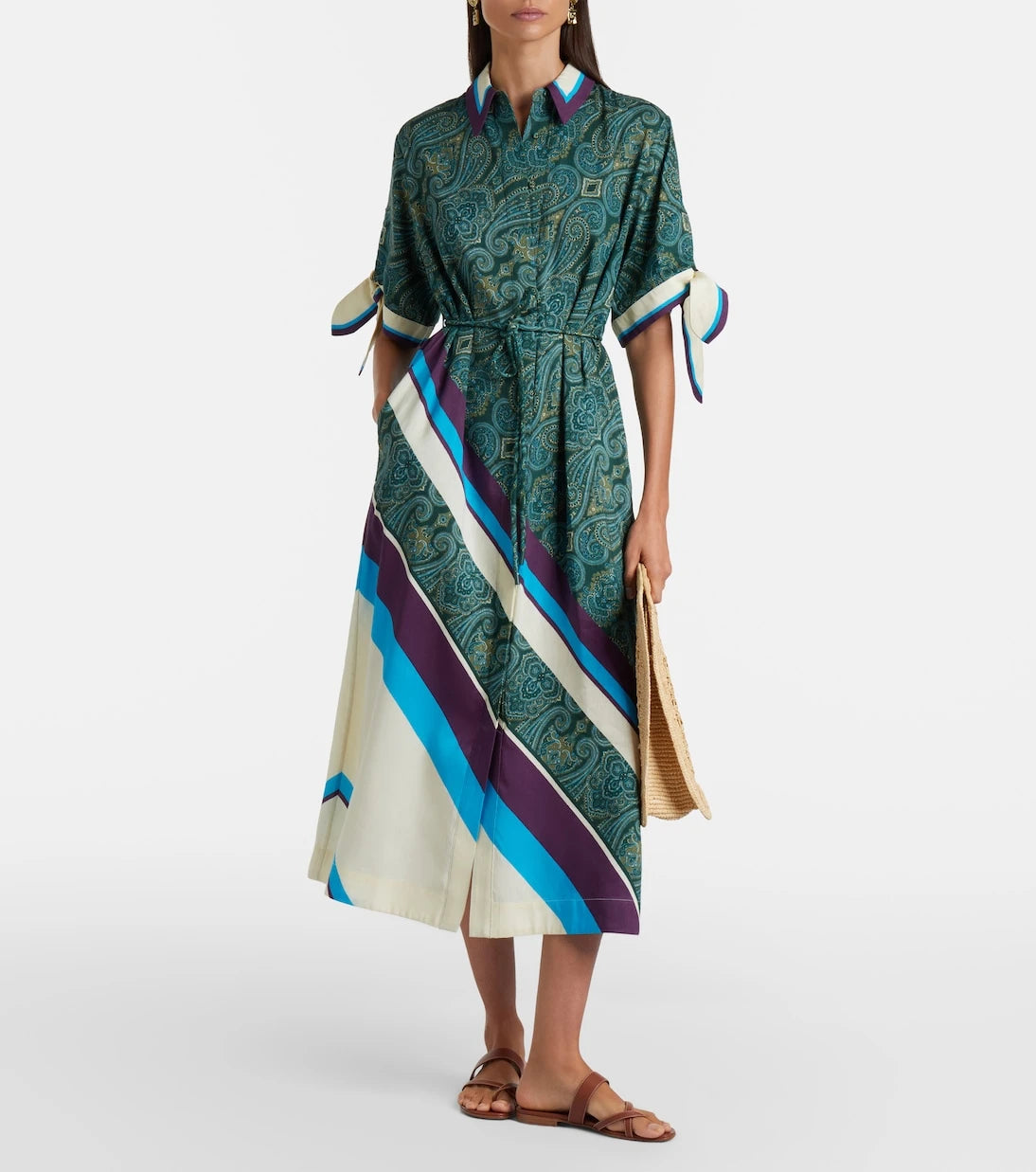 Alémais - Joni printed linen-blend shirt dress