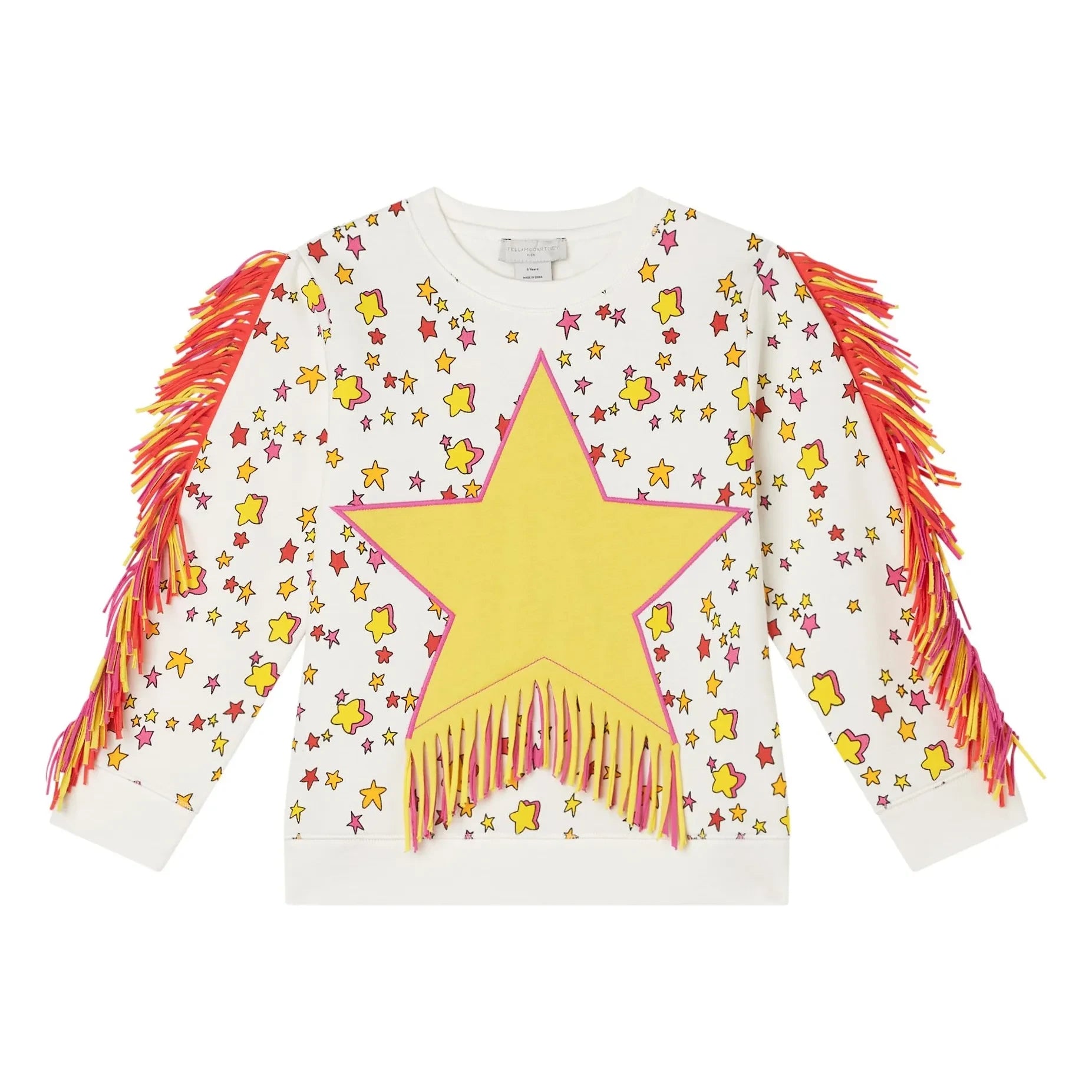 Stella McCartney Kids - Fringed Star Sweat | Ecru