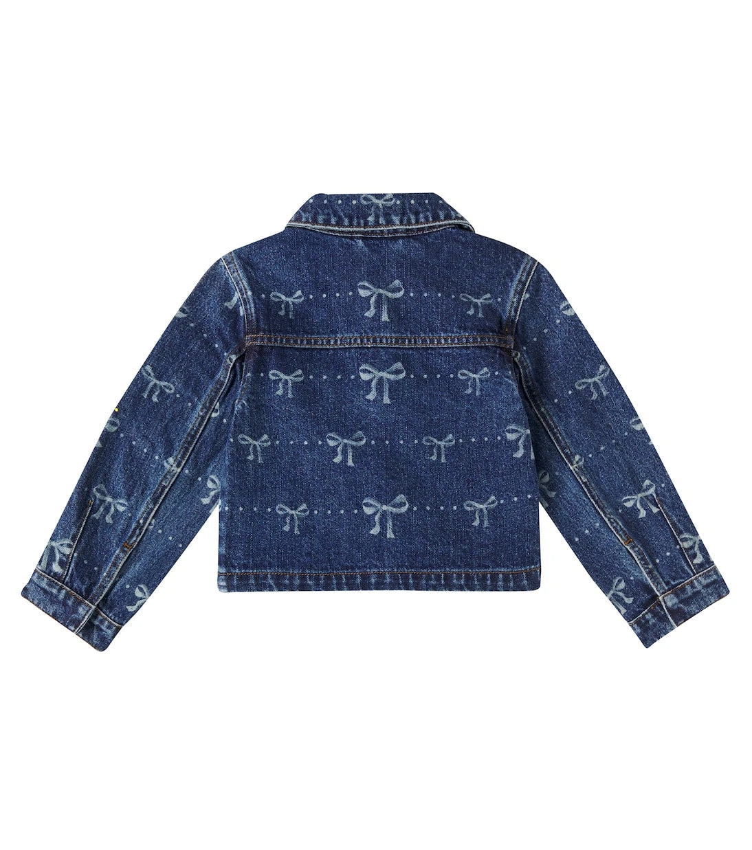 Self-Portrait Kids - Bow embellished printed denim jacket