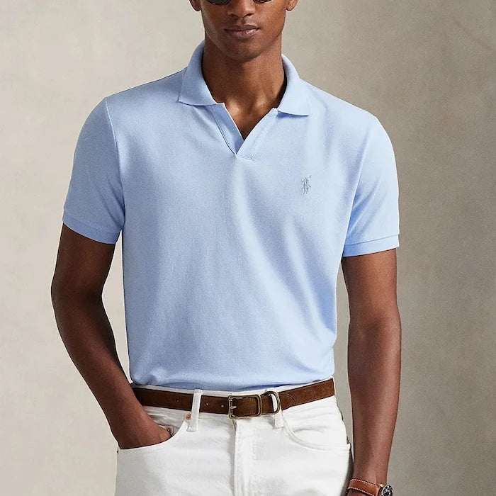 Памучна тениска с яка Polo Ralph Lauren