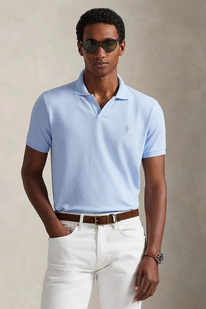 Памучна тениска с яка Polo Ralph Lauren