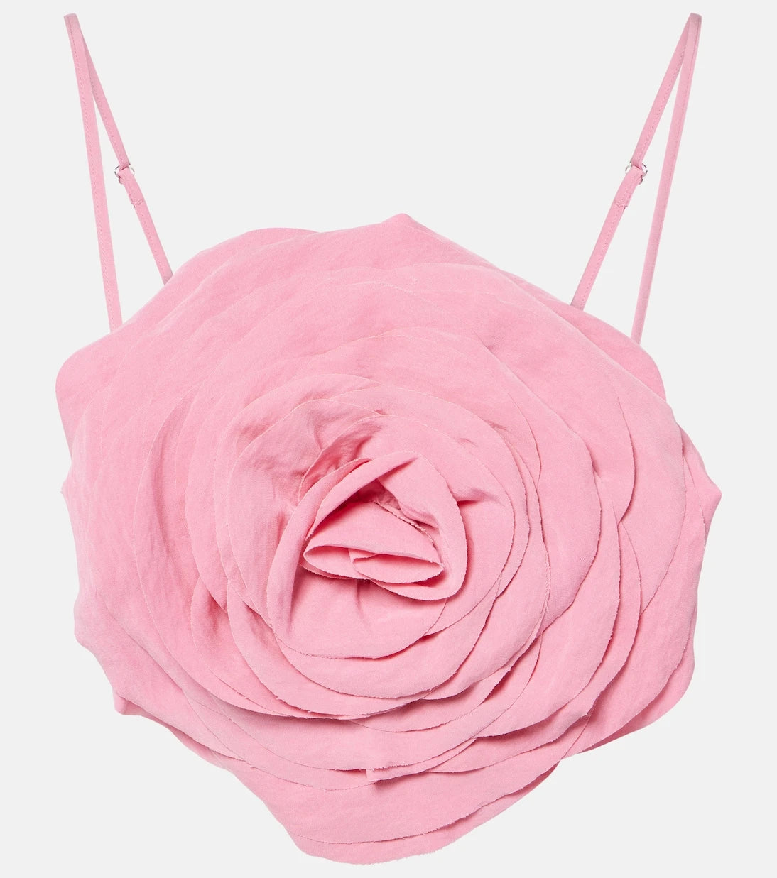 Blumarine - Floral-appliqué gabardine crop top