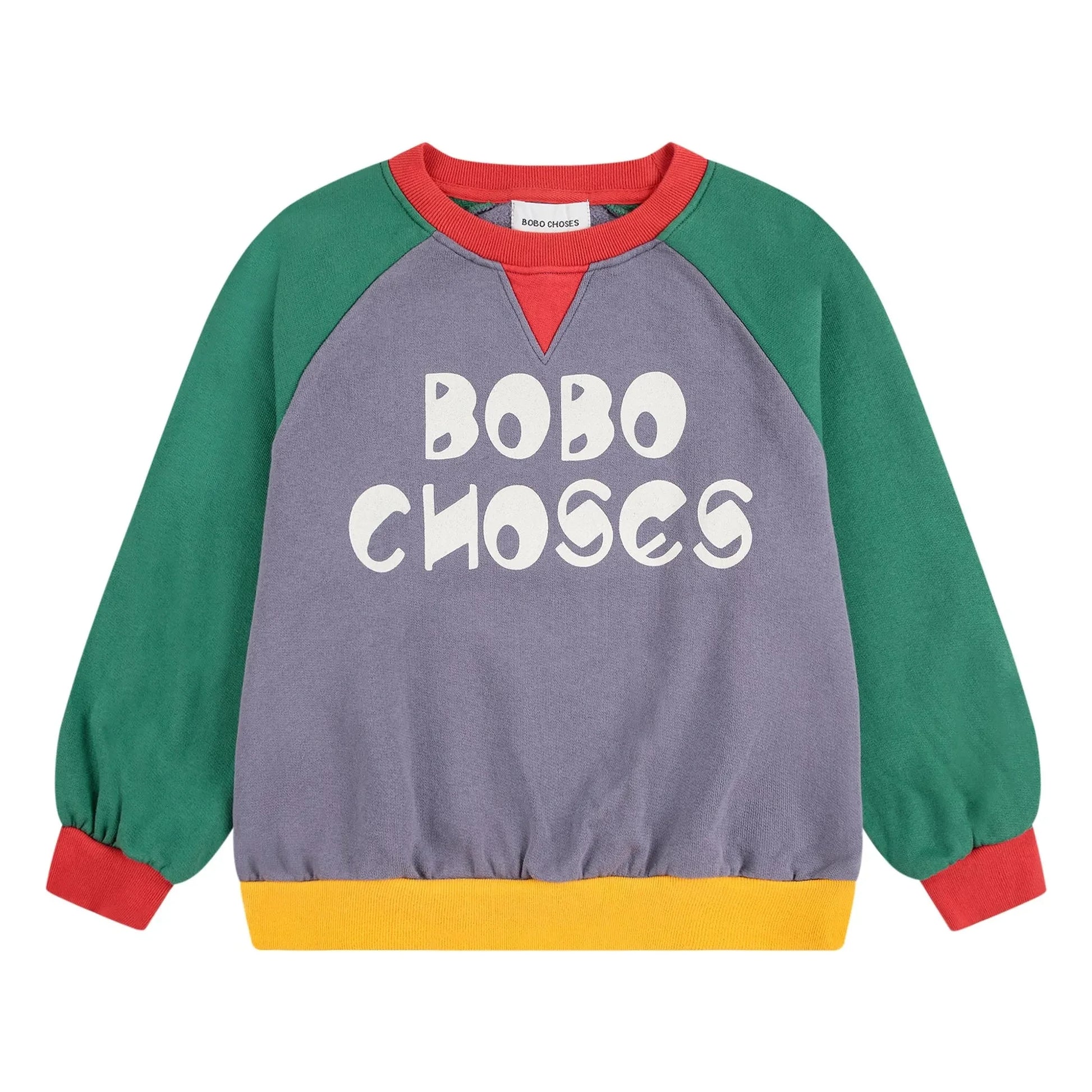 Bobo Choses - Colorblock organic cotton sweatshirt | Mauve