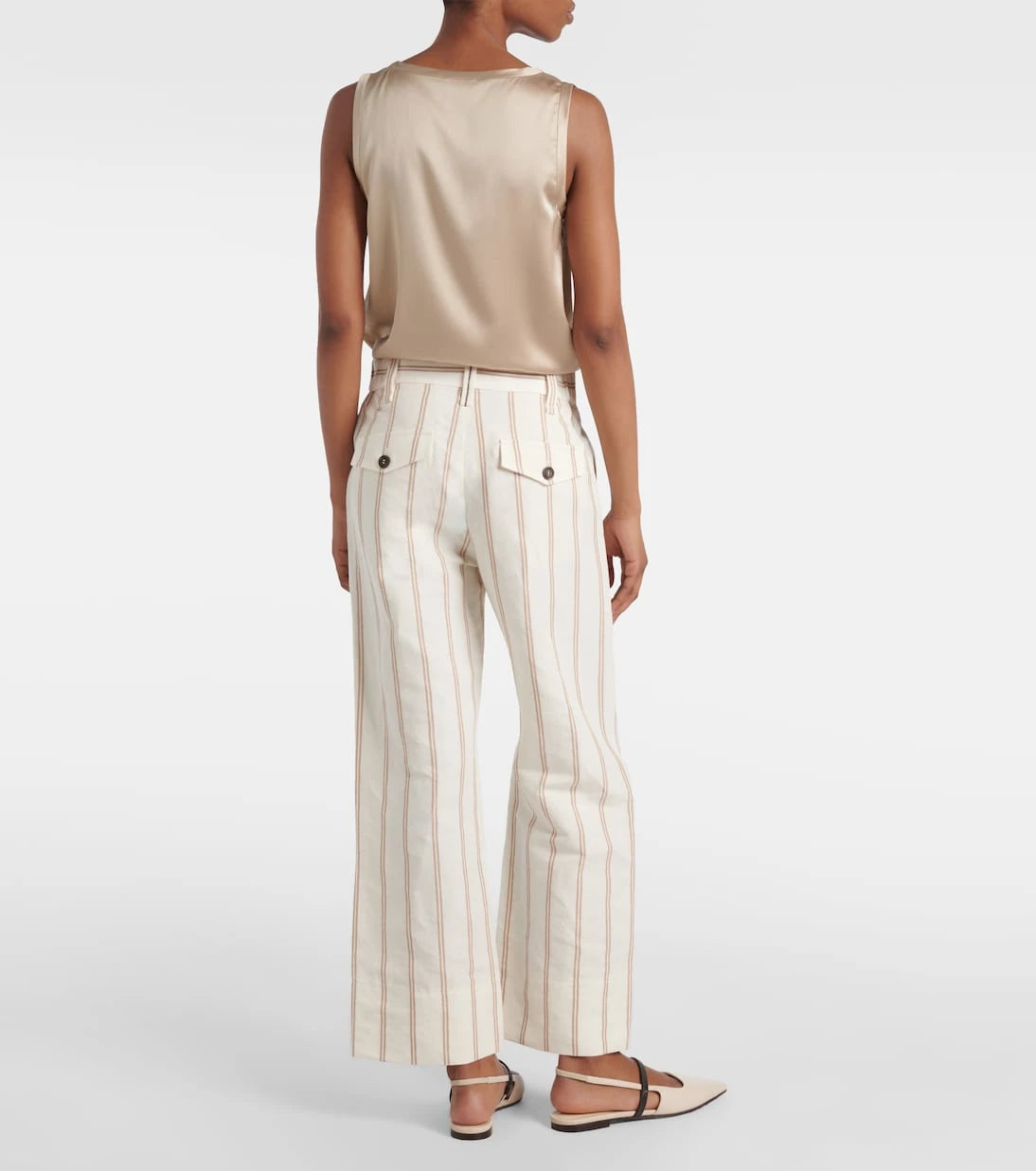 Brunello Cucinelli - Monili striped linen and cotton chinos