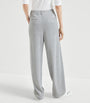 Sparkling Piqué Wide-Leg Trousers