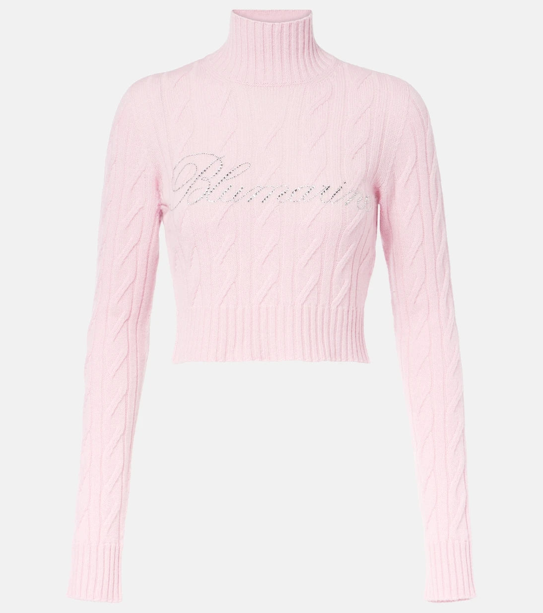 Blumarine - Logo cropped wool and cashmere sweater