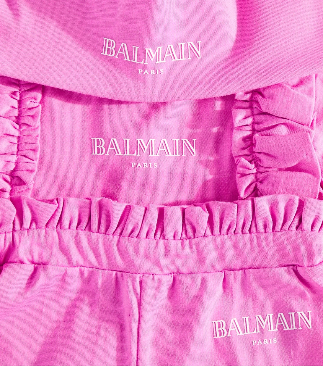 Balmain Kids - Baby cotton bodysuit, pants and hat set