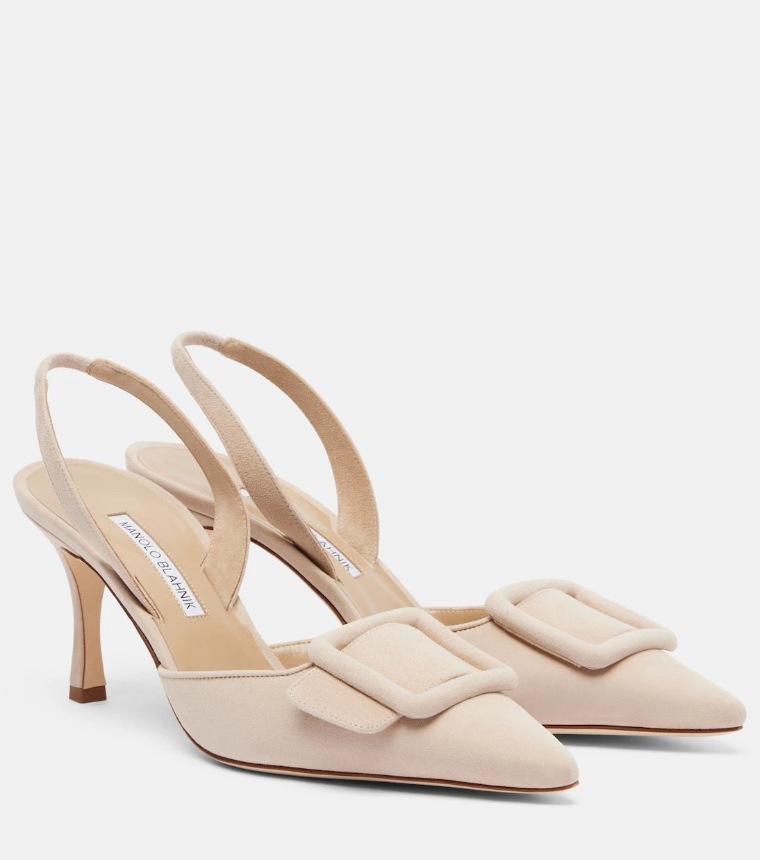 Manolo Blahnik - Maysli suede slingback pumps