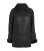 Sandro Paris Brown Shearling-Lined Leather Jacket