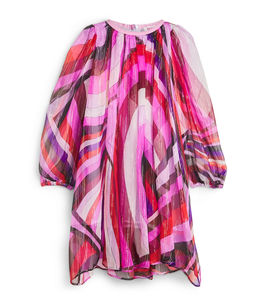 PUCCI Junior Pink Silk Chiffon Iride Print Dress (4-14 Years)