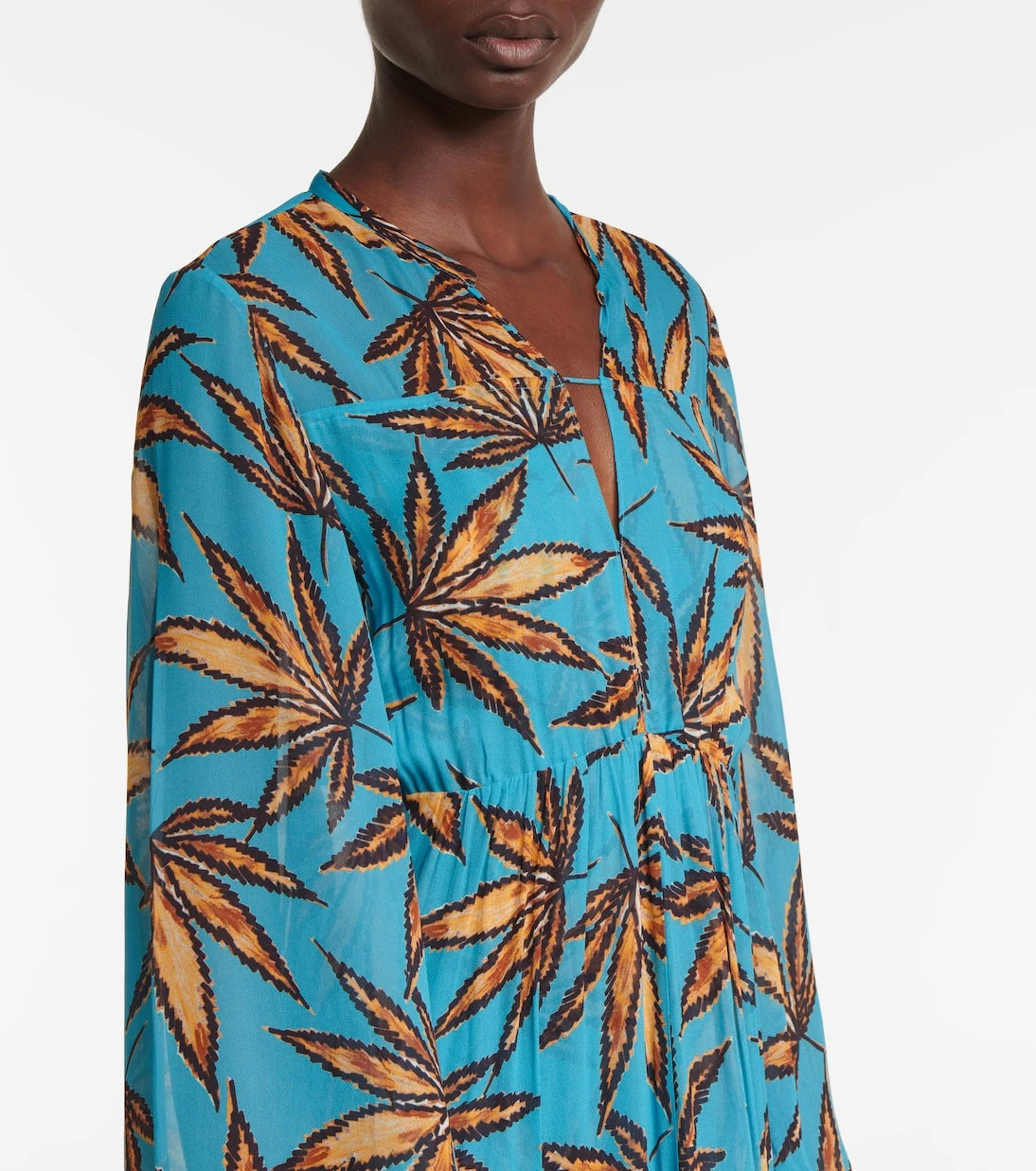 Dorothee Schumacher - Translucent leaves printed maxi dress