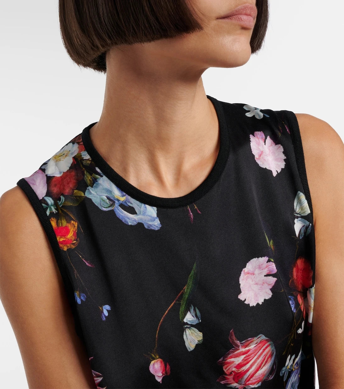 Erdem - Floral printed wool top