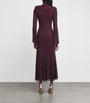 Self-Portrait Burgundy Rhinestone-Embellished Maxi Dress