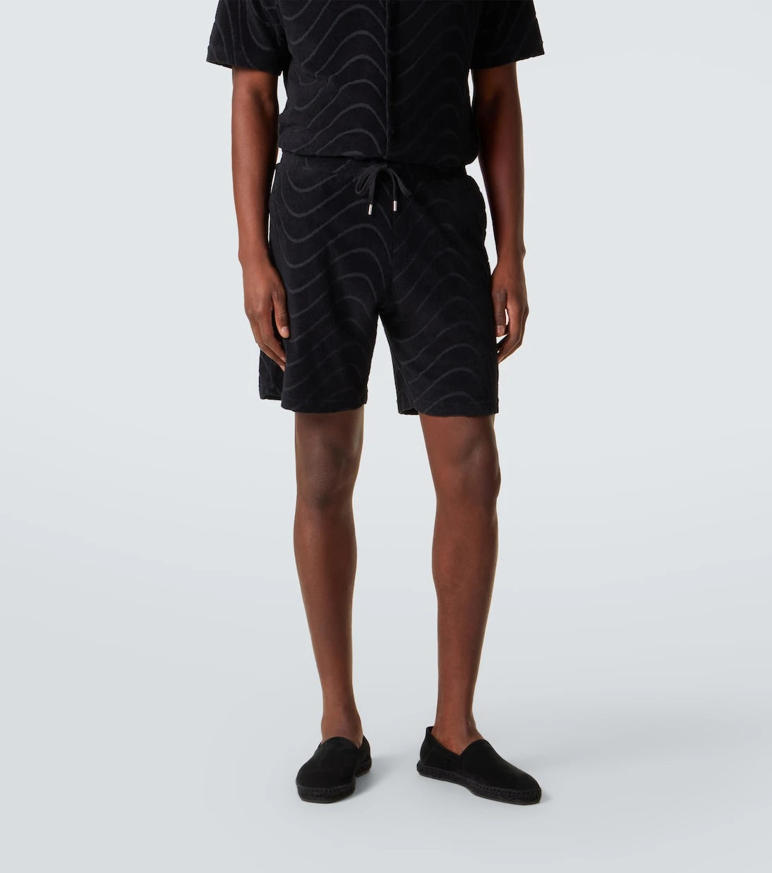 Frescobol Carioca - Embroidered cotton-blend terry shorts