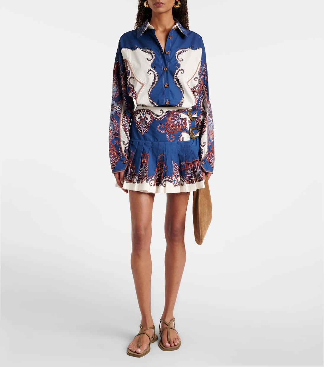 Farm Rio - Arabesque Scarf printed cotton shirt
