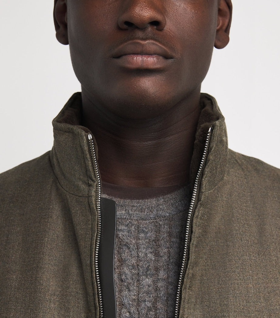 Yves Salomon Down Wool-Silk Storm System Mink-Trim Jacket