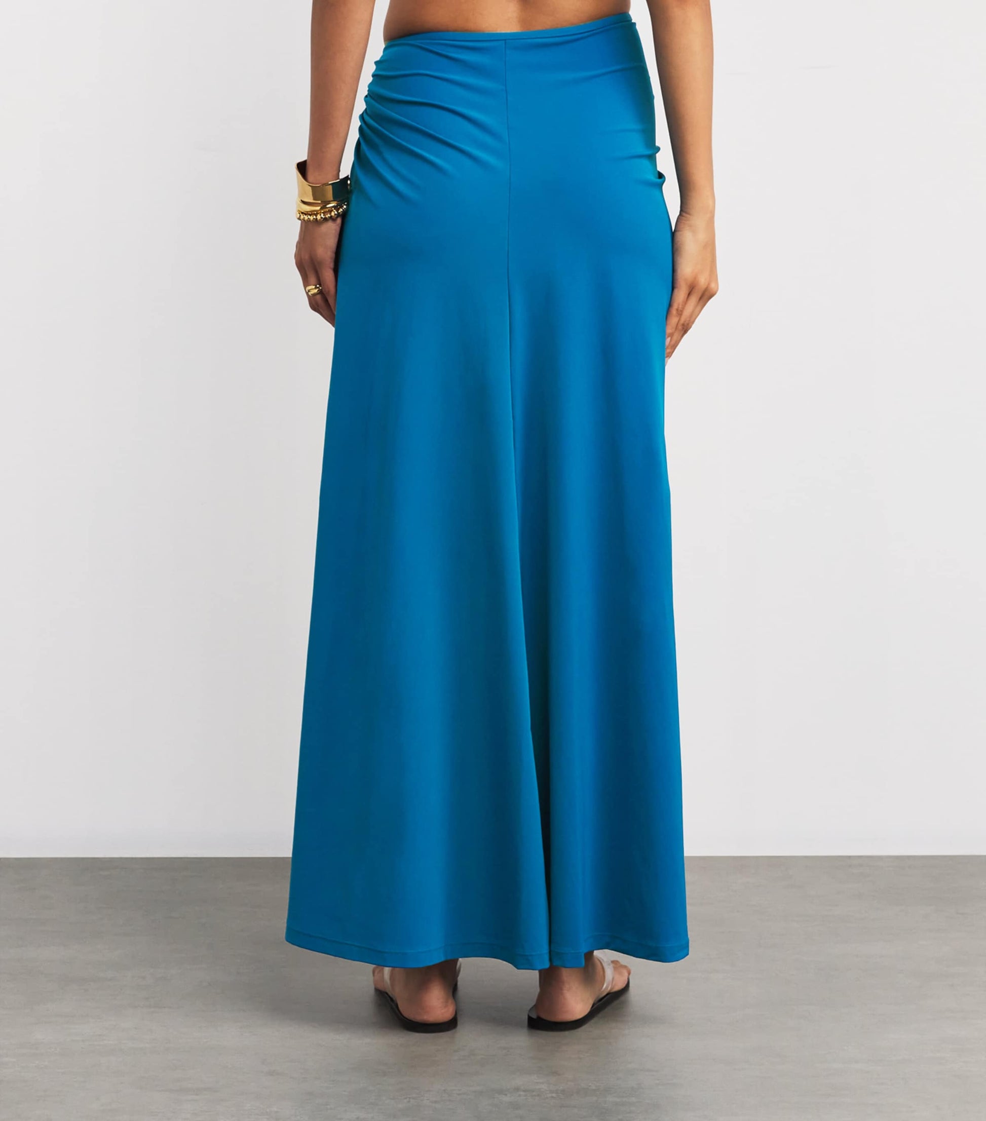 Blue Cut-Out Orbit Maxi Skirt