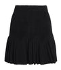 Black Velvet Ruffled Mini Skirt