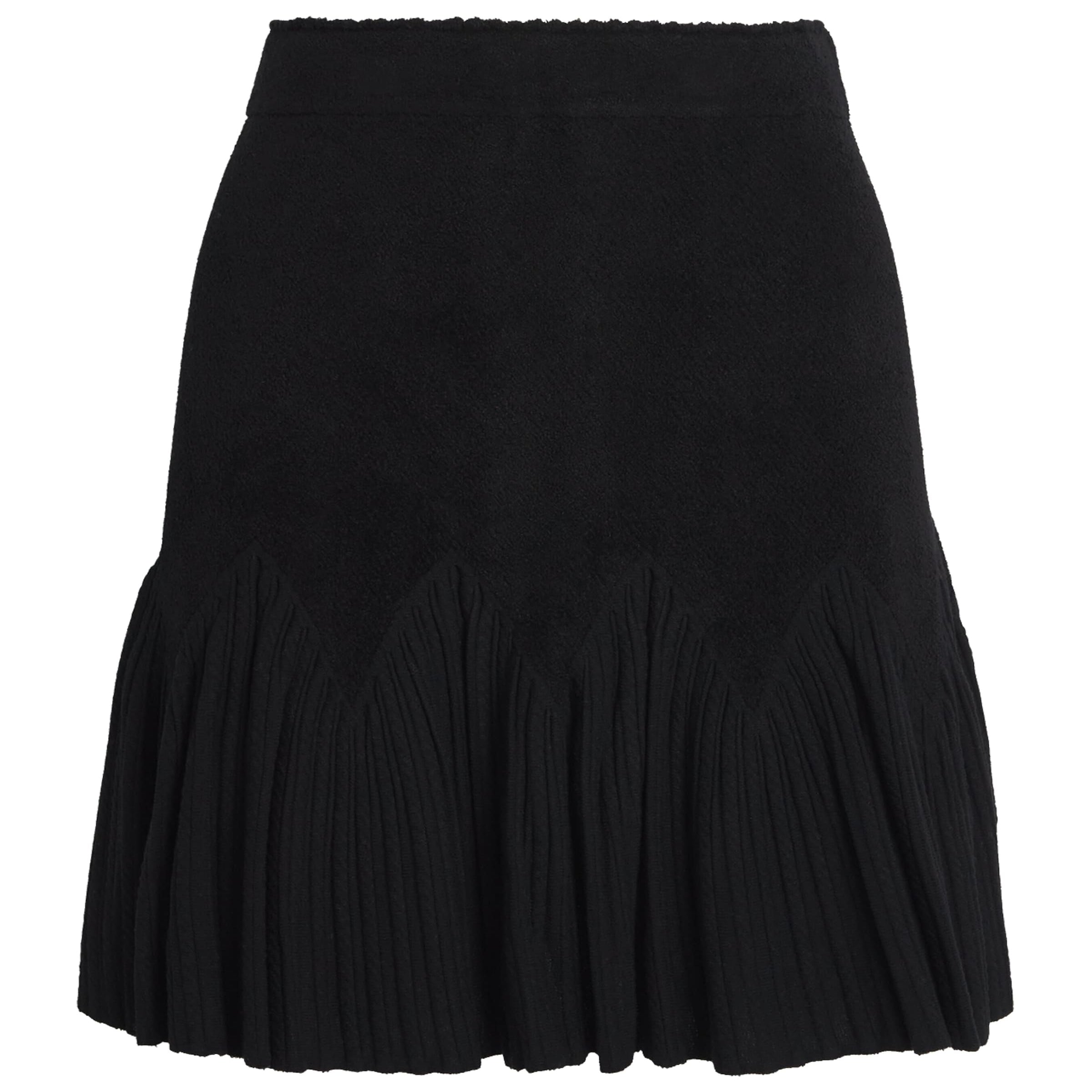 Black Velvet Ruffled Mini Skirt
