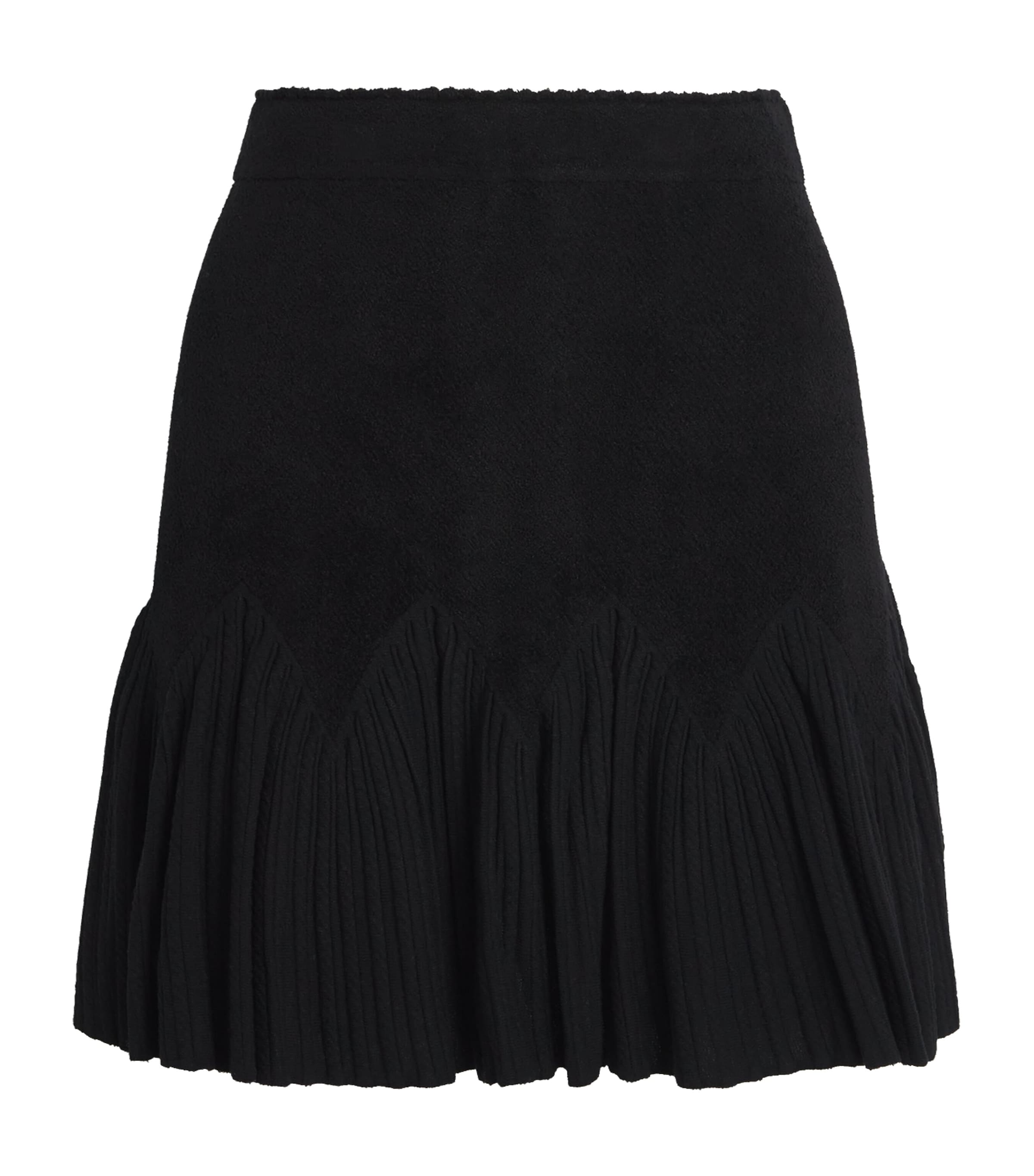 Black Velvet Ruffled Mini Skirt