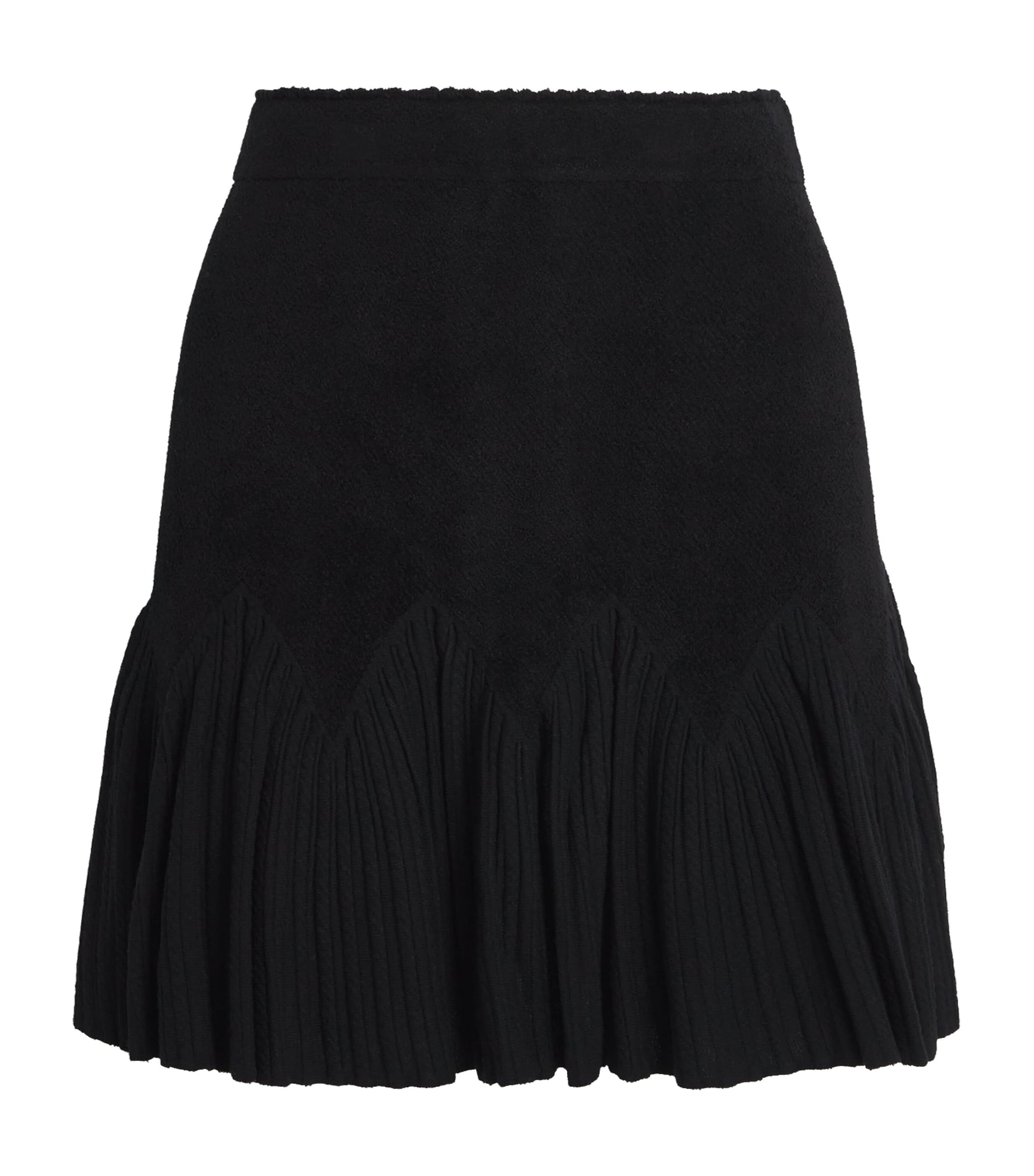 Black Velvet Ruffled Mini Skirt