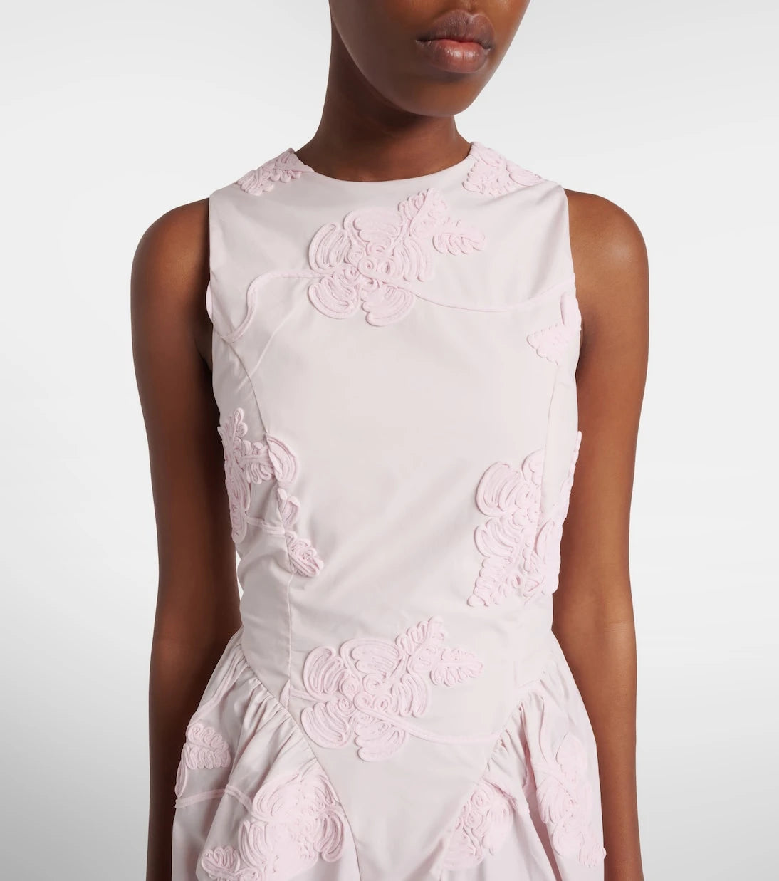 Rotate - Embroidered floral cotton midi dress