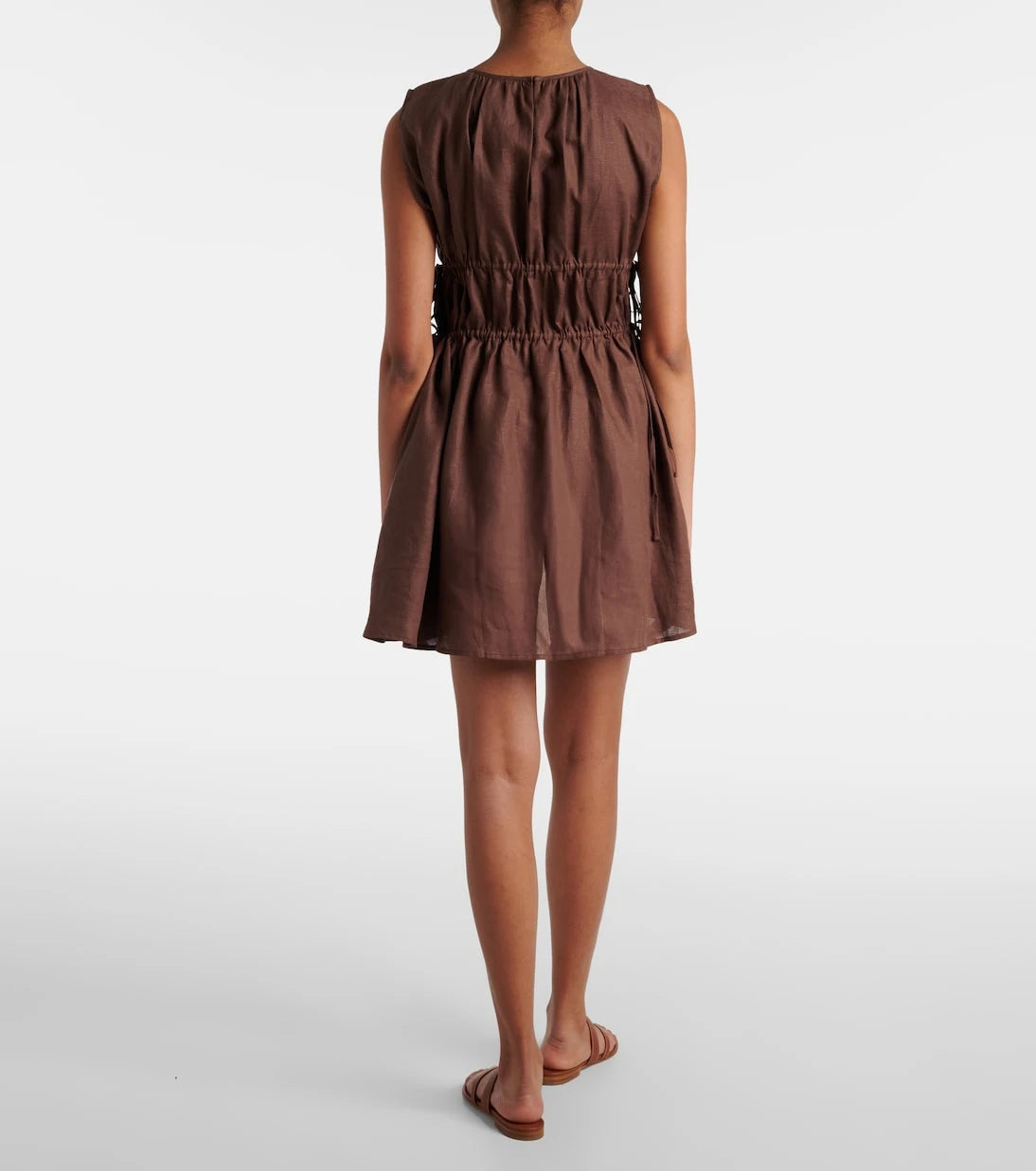 Asceno - Gathered linen minidress