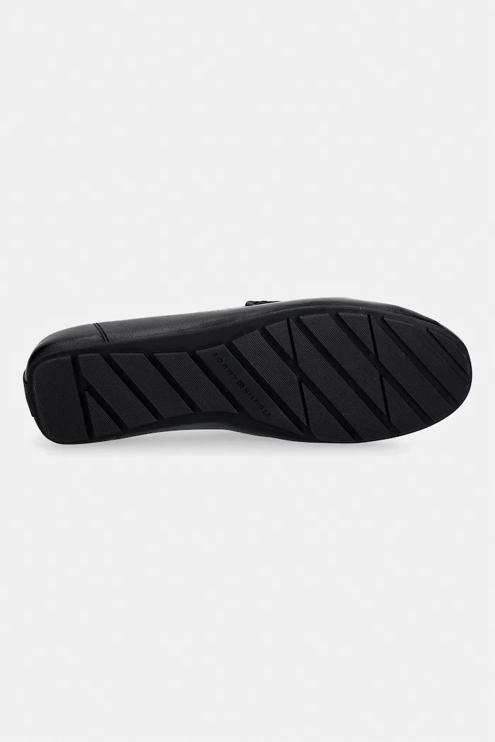 Tommy Hilfiger мокасини дамски от кожа FLAG LEATHER DRIVER LOAFER