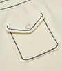 White Knitted Pocket-Detail Mini Skirt