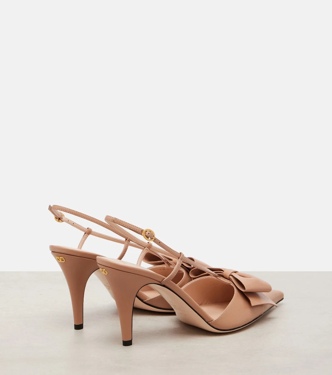 Valentino Garavani - Bowow 85 leather slingback pumps