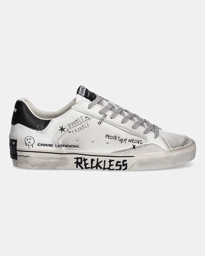 Crime London DISTRESSED DECONSTRUCTED Deri Spor Ayakkabı
