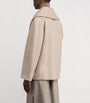 Max Mara Beige Wool Shawl-Collar Oversized Jacket