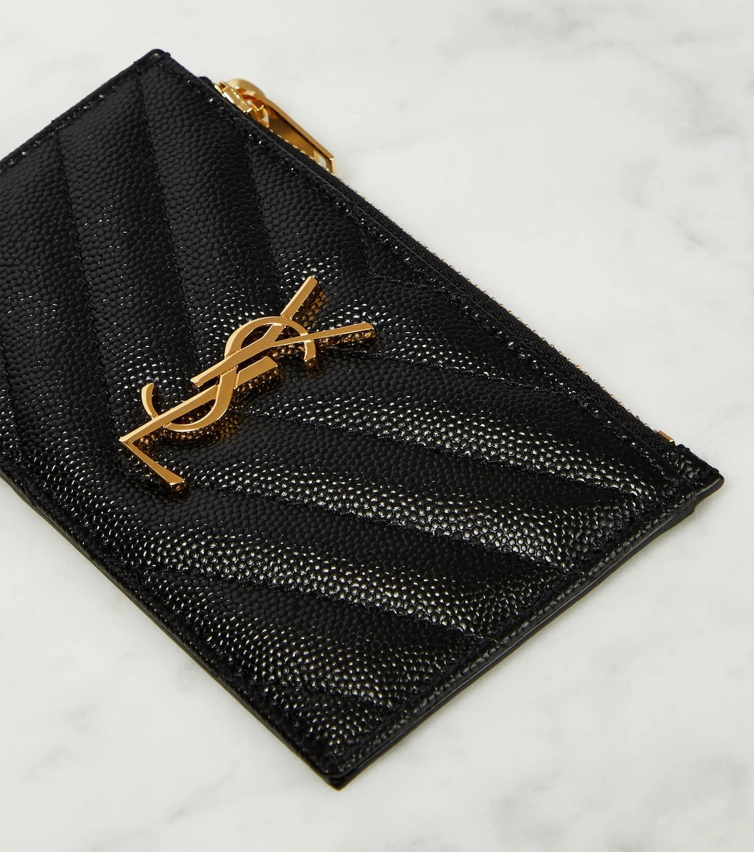 Saint Laurent - Monogram zipped leather wallet