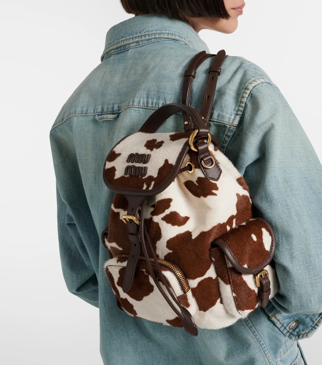 Miu Miu - Cow-print calf hair backpack