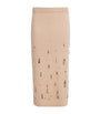 Fabiana Filippi Beige Wool-Silk-Cashmere Embellished Skirt