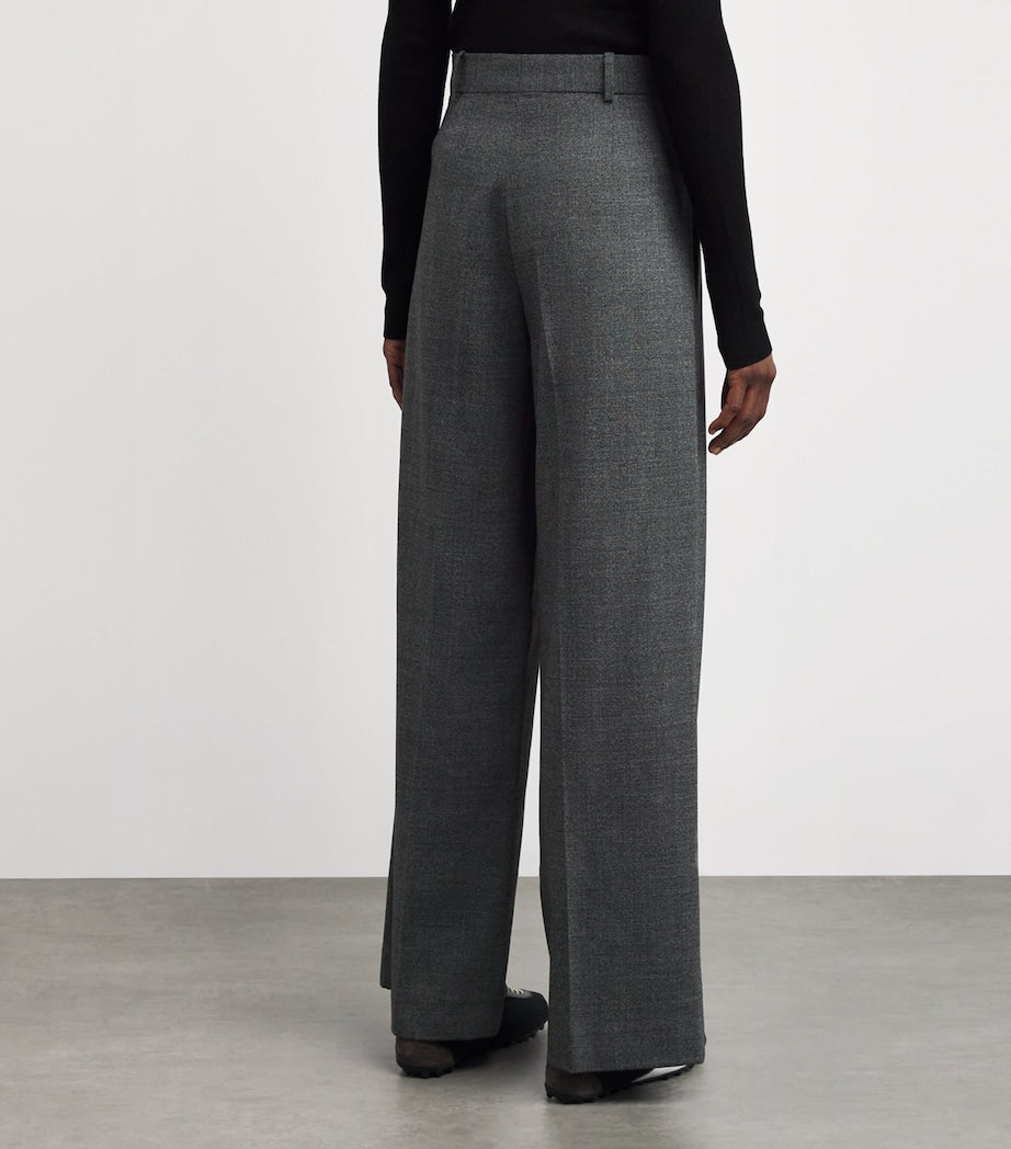 Black Straight Wide-Leg Trousers