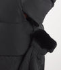 Yves Salomon Black Fur-Trim Down Coat with Mittens