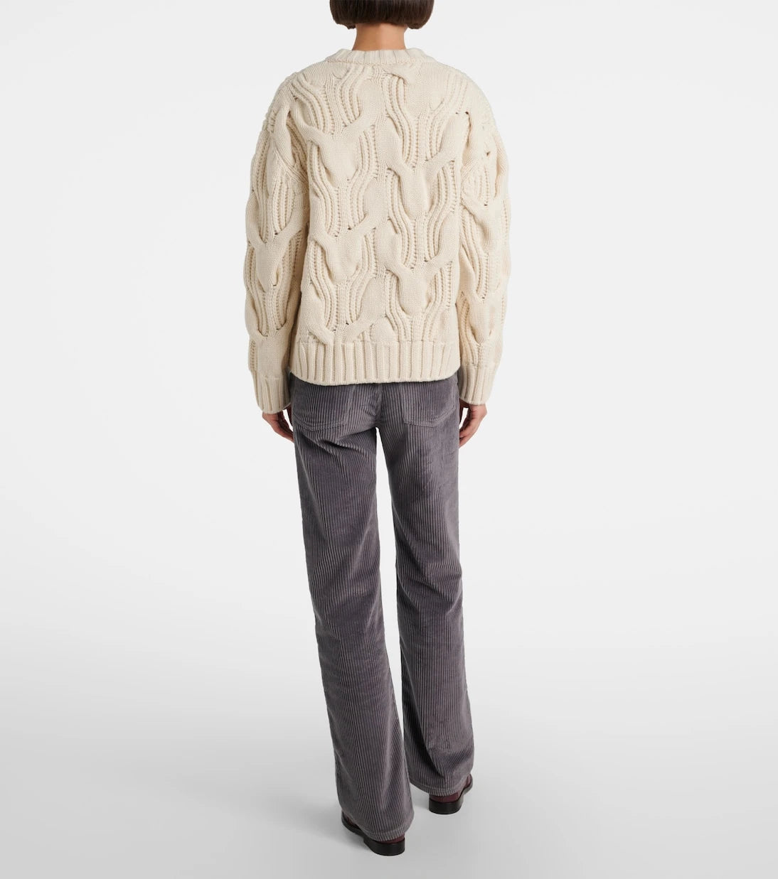 Bottega Veneta - سترة صوف محبوكة مزودة بضفائر